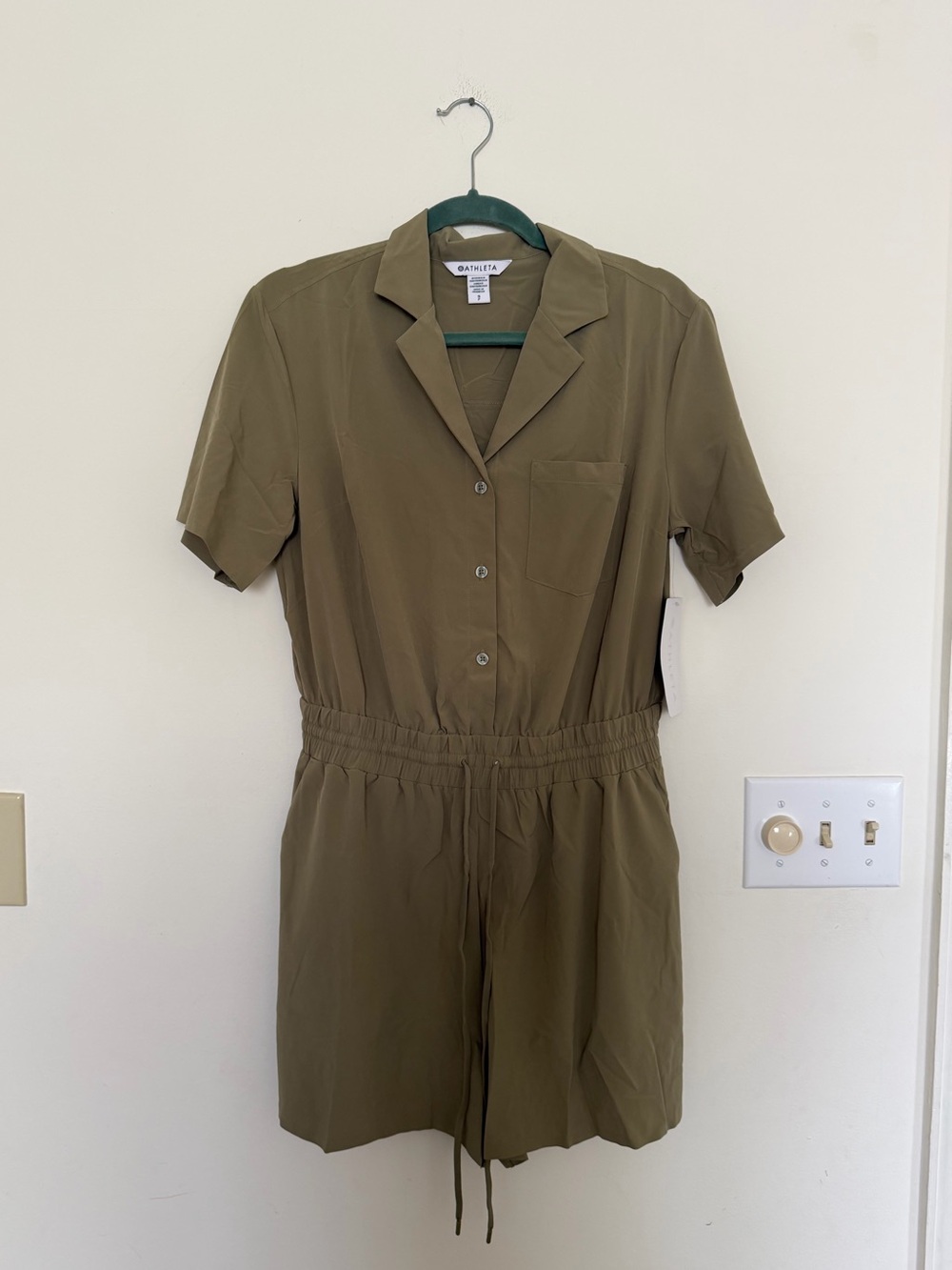Avenue Olive Green Short Sleeve Romper
